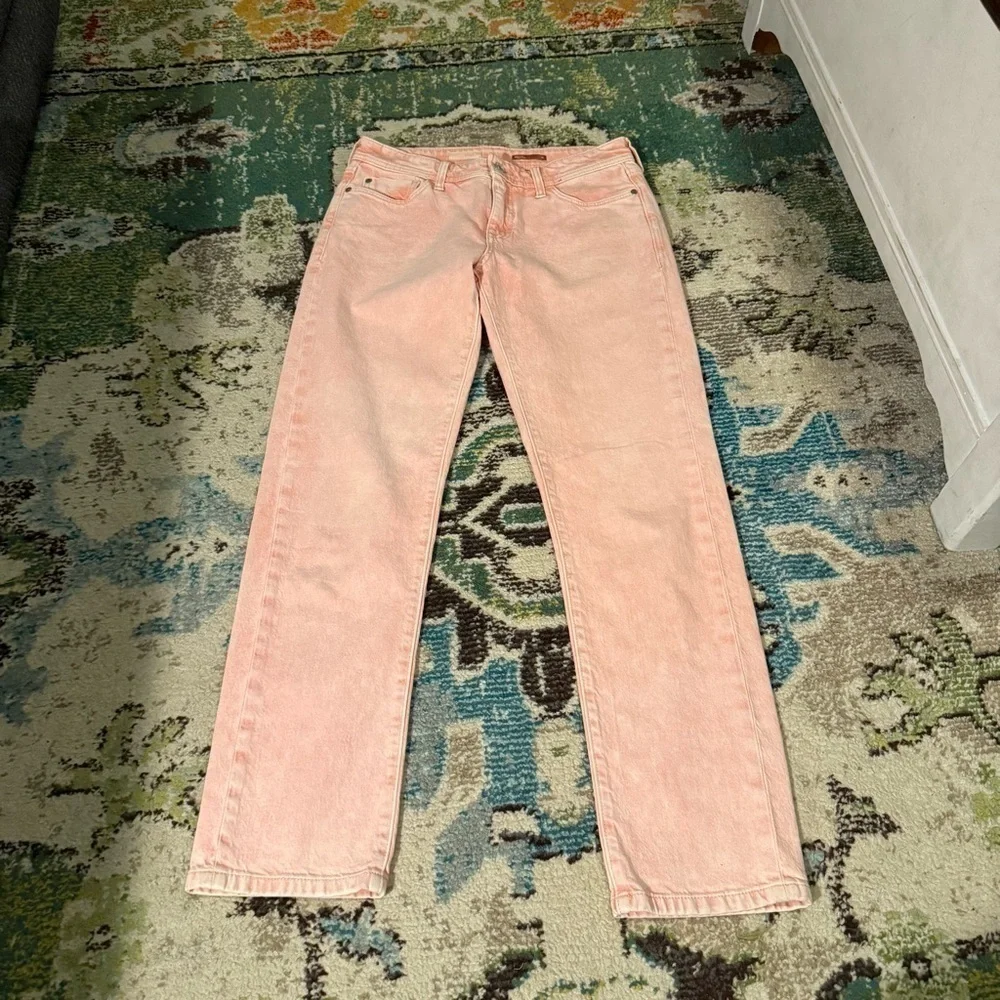 Pink Orange Pilcro and the Letterpress Anthropologie mom style jeans